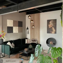 Lindby hengelampe Jurian, 32 cm, 3 lyskilder, svart/røyk, glass