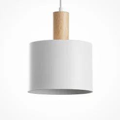 Lindby hengelampe Kadir, 73 cm, 3 lyskilder, hvit, tre