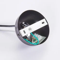 Lindby hengelampe Kinan, Ø 54 cm, svart, gull, metall