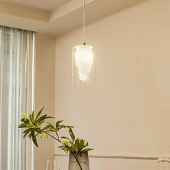 Lindby hengelampe Kupla, opal/klar, glass, 1 lyskilde, G9