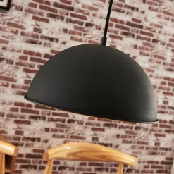 Lindby hengelampe Leya, svart/gull, metall, Ø 30 cm, E27