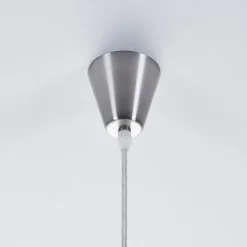 Lindby hengelampe Marike, Ø 30 cm, hvit, glass, kuppel, E27