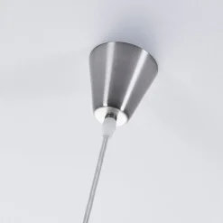 Lindby hengelampe Marike, Ø 35 cm, hvit, glass, kuppel, E27