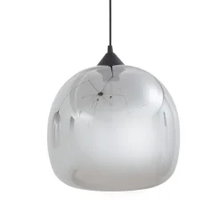 Lindby hengelampe Marla, 7 lyskilder, glass, røykgrå, 128 cm