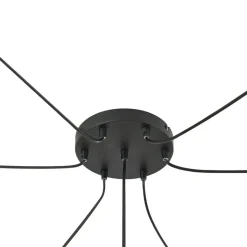 Lindby hengelampe Marla, 7 lyskilder, glass, røykgrå, 128 cm