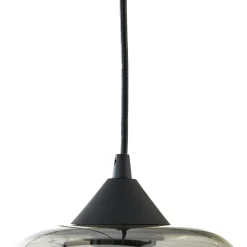 Lindby hengelampe Marla, 6 lyskilder, glass, røykgrå, 108 cm