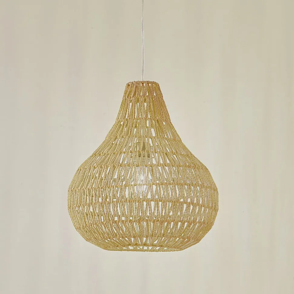 Lindby hengelampe Miryam, naturlig hampetau, Ø 40 cm