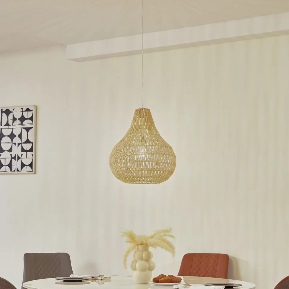 Lindby hengelampe Miryam, naturlig hampetau, Ø 40 cm