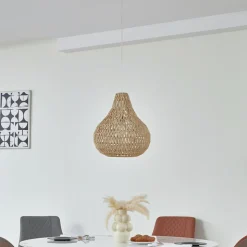 Lindby hengelampe Miryam, naturlig hampetau, Ø 40 cm