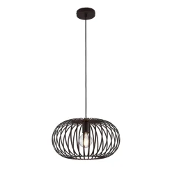 Lindby hengelampe Nahele, brun, metall, Ø 40 cm, E27