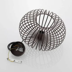Lindby hengelampe Nahele, brun, metall, Ø 40 cm, E27