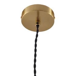 Lindby hengelampe Nolane, Ø 11 cm, keramikk, hvit/messing