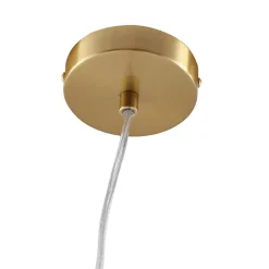 Lindby hengelampe Piatra, røyk/messing, glass, Ø 16 cm, G9