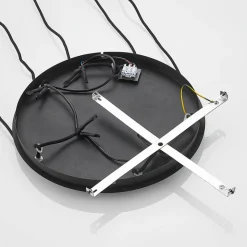 Lindby hengelampe Sanad, Ø 40 cm, 5 lyskilder, svart, GU10