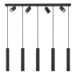 Lindby hengelampe Sanad, 116 cm, 9 lyskilder, svart, GU10