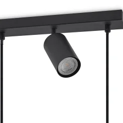 Lindby hengelampe Sanad, 116 cm, 9 lyskilder, svart, GU10