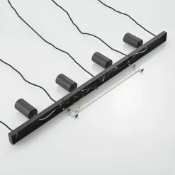 Lindby hengelampe Sanad, 116 cm, 9 lyskilder, svart, GU10