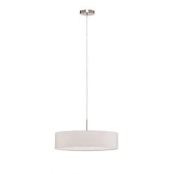 Lindby hengelampe Sebatin, Ø 50 cm, beige, stoff, E27