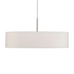 Lindby hengelampe Sebatin, Ø 50 cm, beige, stoff, E27