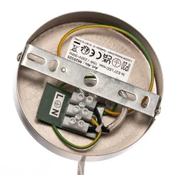 Lindby hengelampe Sebatin, Ø 50 cm, beige, stoff, E27