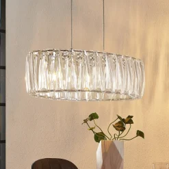 Lindby hengelampe Sofia, 68 cm, 3 lyskilder, E14, krom/klar