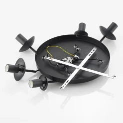 Lindby hengelampe Teeja, smoke, 5 lyskilder, Ø50cm, glass, E27