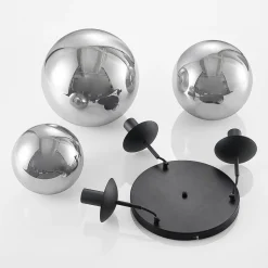 Lindby hengelampe Teeja, smoke, 3 lyskilder, Ø52cm, glass, E27