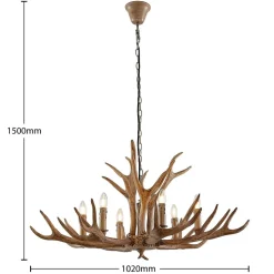 Lindby hengelampe Tejask, Ø 102 cm, 6 lyskilder, gevir, E14