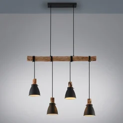 Lindby hengelampe Trebale, E14, Ø 15 cm, 4 lyskilder, tre