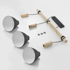 Lindby hengelampe Trebale, E27, Ø 28 cm, 3 lyskilder, tre