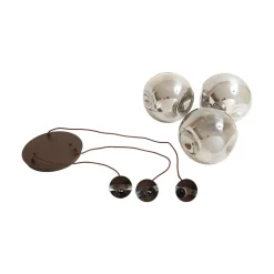 Lindby hengelampe Valentina, E27, Ø 49 cm, røykgrå, glass