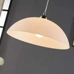 Lindby hengelampe Valeria, hvit, glass, Ø 40 cm, E27