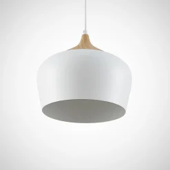 Lindby hengelampe Vilsera, hvit, metall/tre, 26 cm, E27