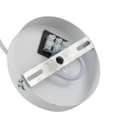 Lindby hengelampe Vitore, Ø 40 cm, tekstil, hvit