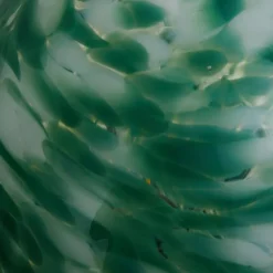 Lindby Hubi bordlampe, grønn, glass, Ø 22 cm, soppform