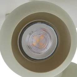 Lindby Huby downlight, 3 lyskilder, kremfarget/lysegrønn, jern