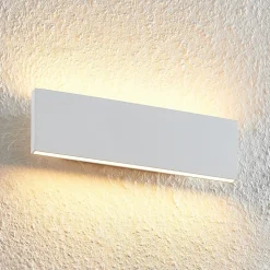 Lindby Ignazia LED-vegglampe, 28 cm, hvit, metall, opp/ned