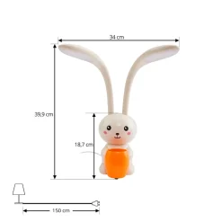 Lindby LED-bordlampe Haas, beige, plast,CCT,høyde39cm