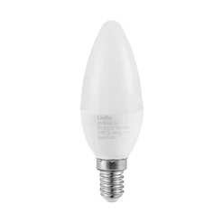 Lindby LED-mignonpære, E14, C35, 4,5W, opal, 3000K, sett med 2 stk