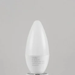 Lindby LED-mignonpære, E14, C35, 4,5W, opal, 3000K, sett med 2 stk