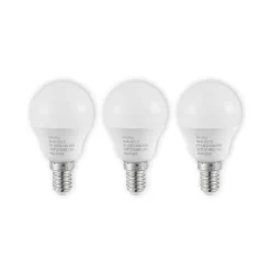 Lindby LED-pære E14 G45 4,5W 3000K opal sett med 3 stk