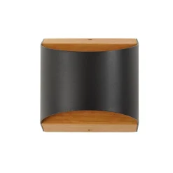 Lindby LED-vegglampe Lenore, svart, metall, 13 cm, IP44