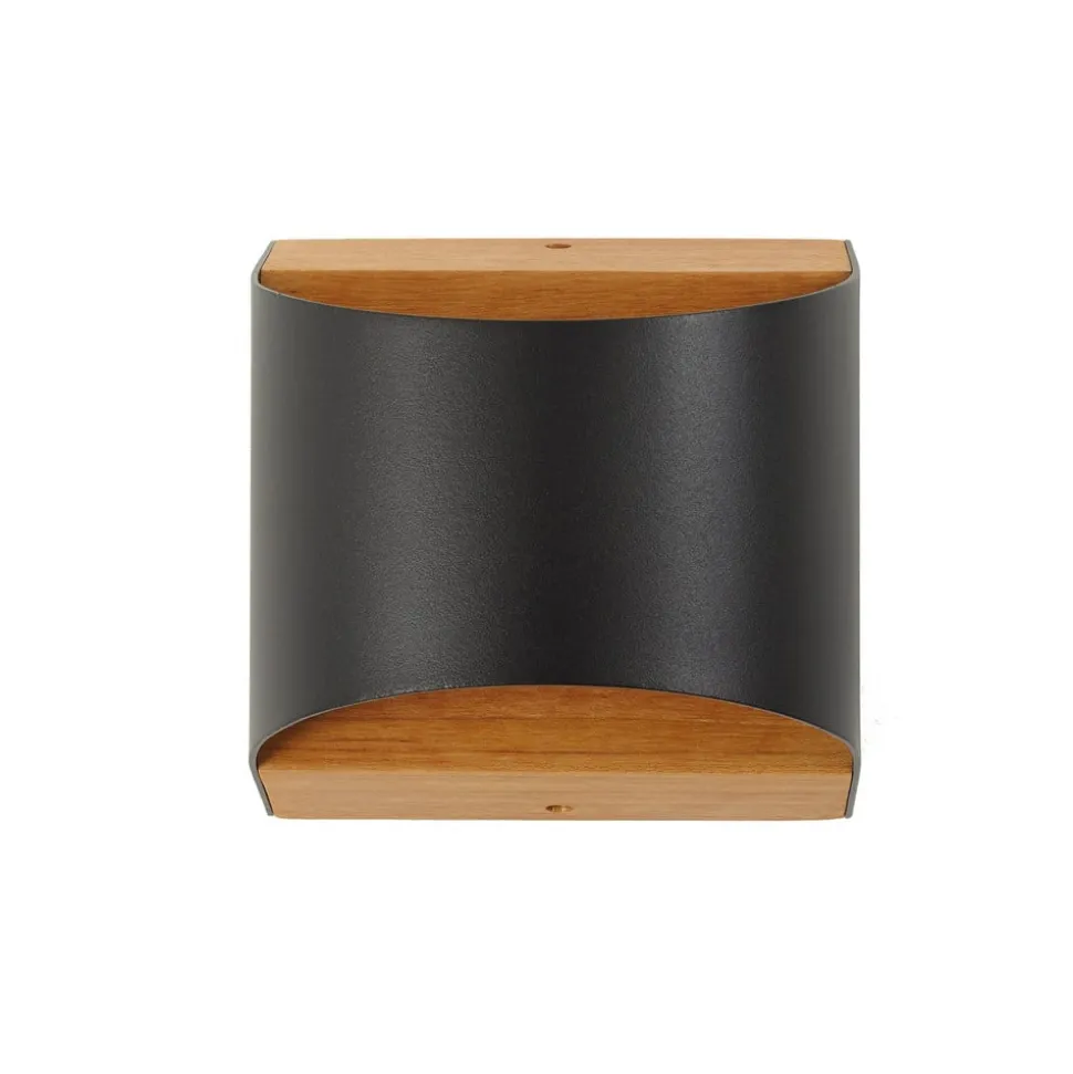 Lindby LED-vegglampe Lenore, svart, metall, 13 cm, IP44