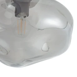 Lindby Lelia taklampe, røykgrå, glass, Ø 35 cm