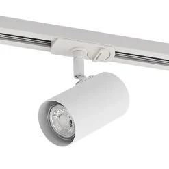 Lindby Linaro skinnespotlight, GU10, Ø 6 cm, hvit, 1-faset