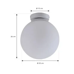 Lindby Meriala taklampe, hvit, glass Ø 25 cm