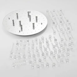 Lindby taklampe Antonino, 8 lyskilder, krom, krystall, 55 cm