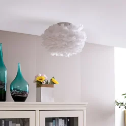 Lindby taklampe Heven, Ø 35 cm, hvit, plast, E27