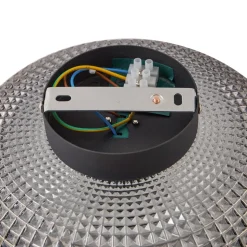 Lindby taklampe Hildur, Ø 25 cm, røykgrå, glass