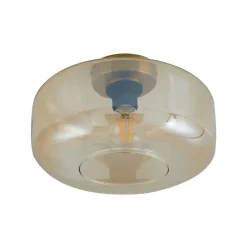 Lindby taklampe Hildur, Ø 28,5 cm, ravfarget, glass